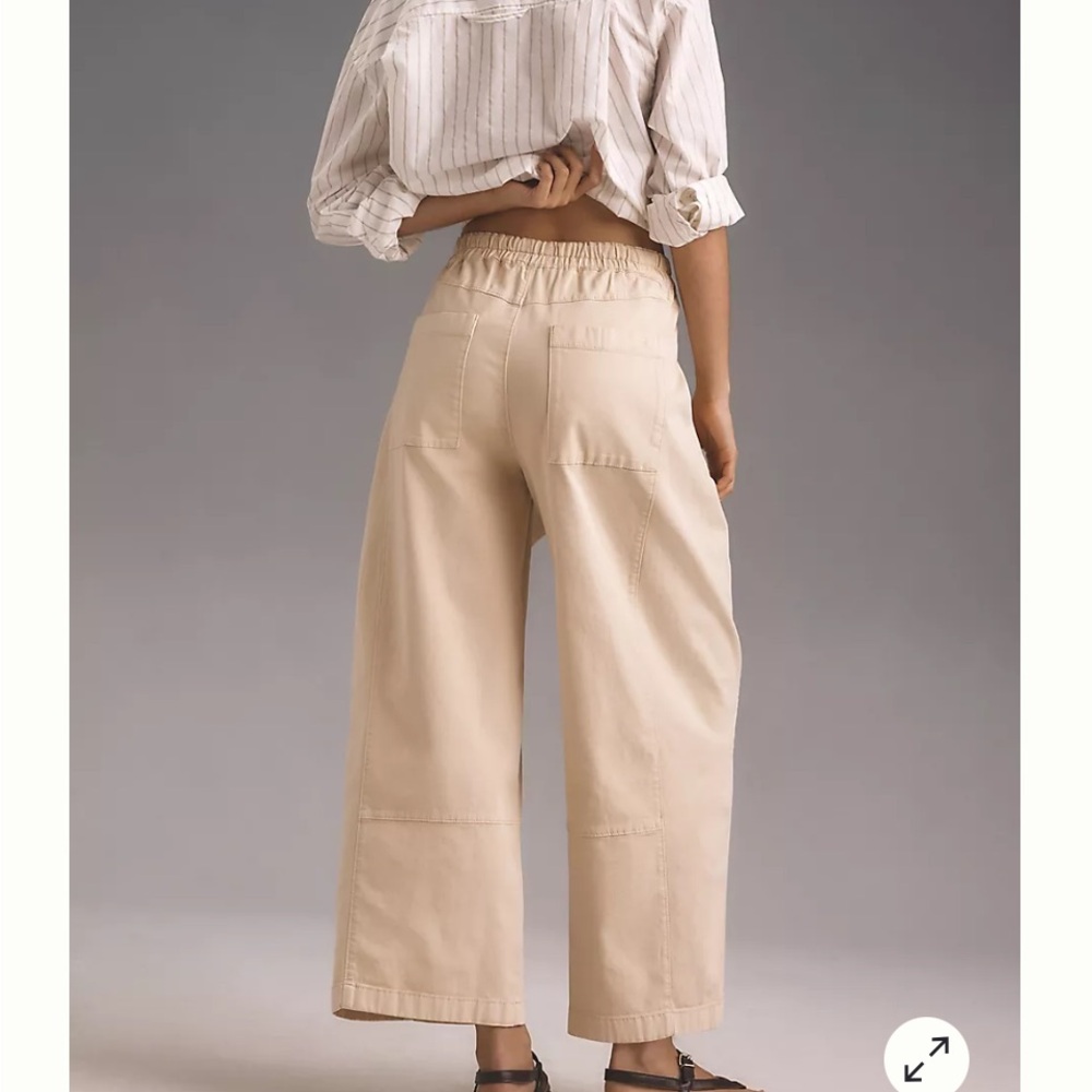 Anthropologie Purple and Cream Wide Leg Pants